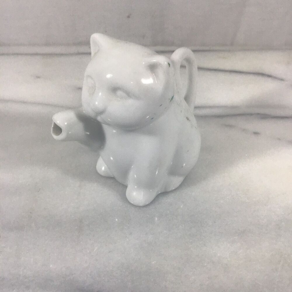 VTG HIC White Porcelain Mini Cat Creamer Pitcher Individual Individual Serving